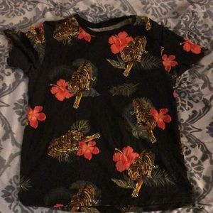 Black tigerxfloral tee
